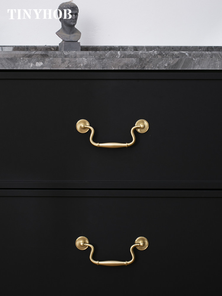 Furniture Hardware Drop Pulls - Luxury Vintage Solid Brass Drop Bail