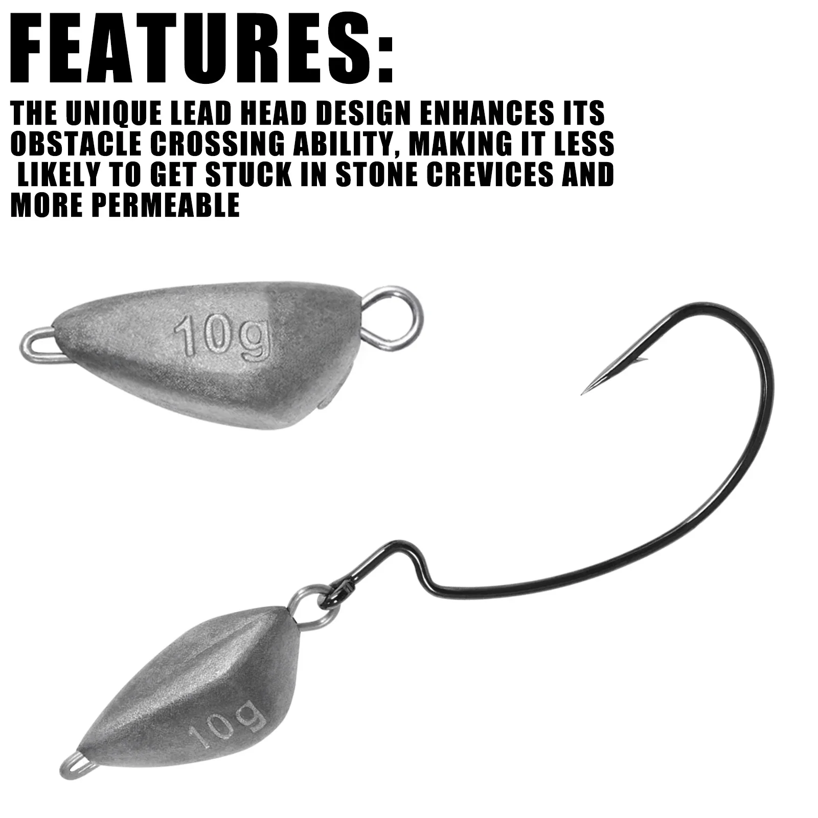 5pcs Jig Head Fishing Weight,  - đánh giá và giá Furniture Hardware Jig