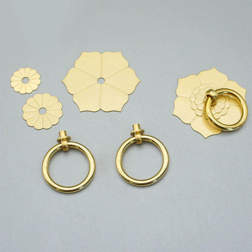 Floral Brass Cabinet Door Knob - đánh giá và giá Furniture Hardware Drop Pulls