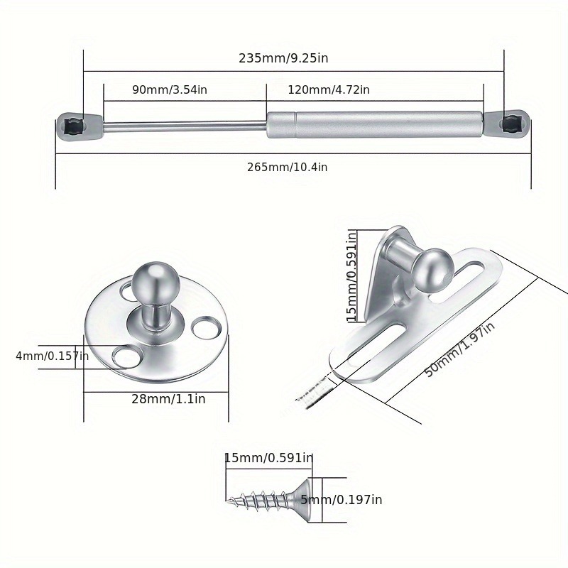 2pcs Gas Spring Shocks Struts  - đánh giá và giá Cabinet Hinge Overlay
